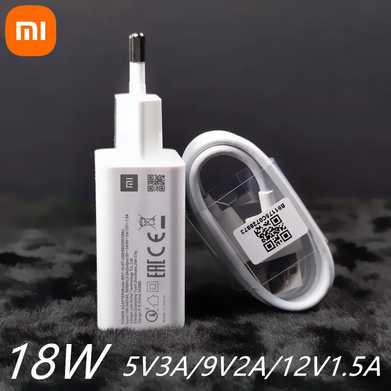 Быстрое зарядное устройство Xiaomi mi6 18 Вт адаптер питания QC3.0 кабель USB Type C для Mi 9se 8