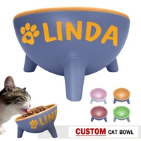 custom cat bowl personalized dog puppy bowls feeder cat water food bowl with name printed pet feeding supplies