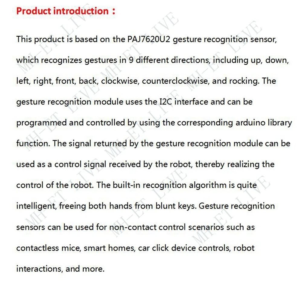 PAJ7620U2 различное распознавание жестов сенсор модуль для Arduino встроенный 9 жестов IIC интерфейс Интеллектуальное распознавание