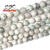 green white jades beads natural stone round loose spacer beads for jewelry making diy bracelet accessories 4 6 8 10 12mm 15inch