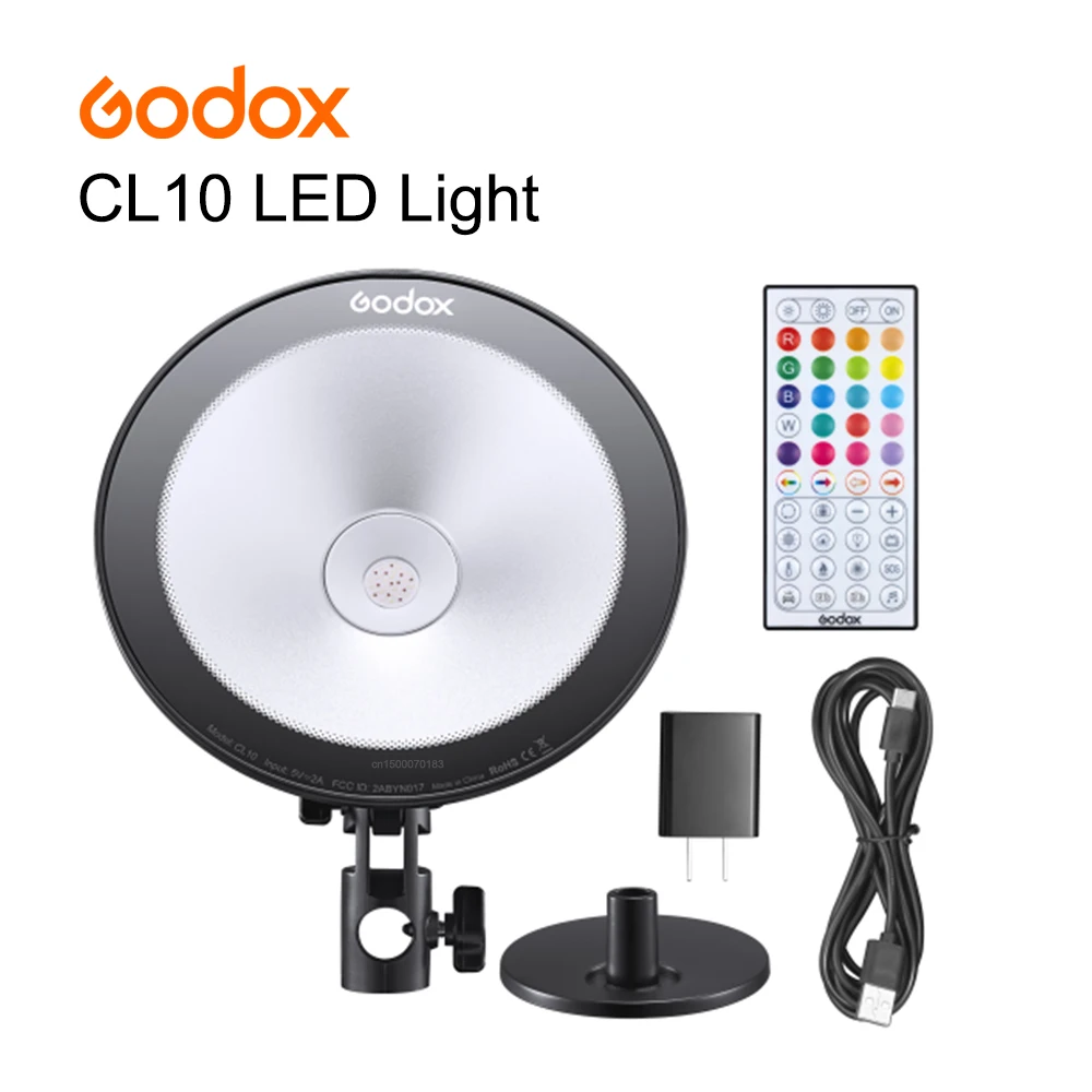 

Godox CL10 LED Webcasting Ambient Light RGB HSI Multi-Color Photography Studio Light for Camera Phone Video Photo Youtube Vlog