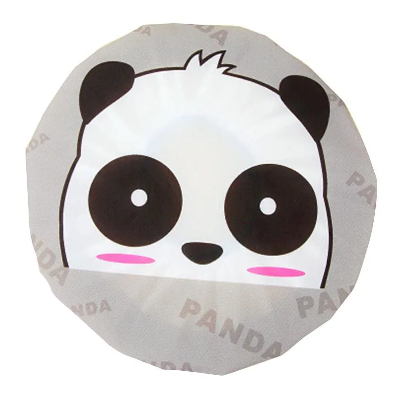 panda 1 шт. мультфильм животных Водонепроницаемый душ Кепки уплотненные теплые леггинсы с эластичной резинкой; ванна шляпа, шапочка для купания для Для женщин парикмахерский салон Ванная комната изделия Прямая поставка - Цвет: panda