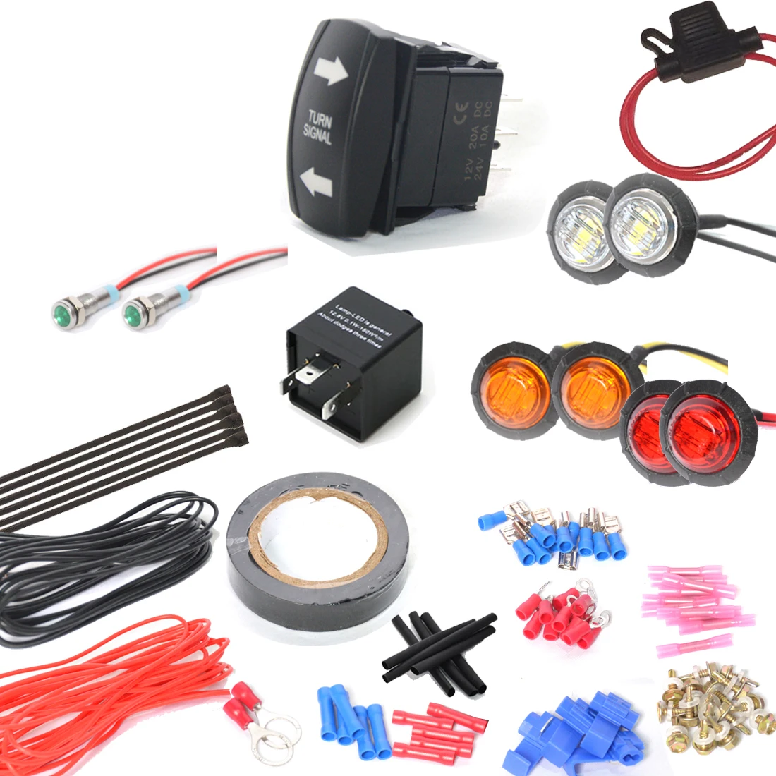 

12 В Универсальный для SXS ATV UTV Street легальный SXS 3/4 "светодиодный сигнал поворота уличный легальный комплект с кулисным переключателем для Polaris ...