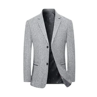 blazers mens suit autumn new fashion business casual coat dad top solid color button door pocket decoration five colors