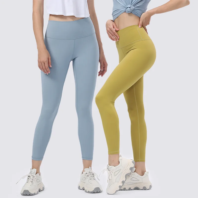 

Autumn and Winter Yoga Cropped Pants Nude Skin-friendly Moisture Wicking Sports Tights High-waisted Feet Pants Leggings