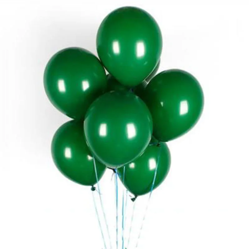 10pcs dark green Джунгли вечерние для вечеринки в стиле сафари Декор воздушные шары из фольги в виде животного зоопарка животных диких один день рождения декорации детей зеленые шары - Цвет: 10pcs dark green