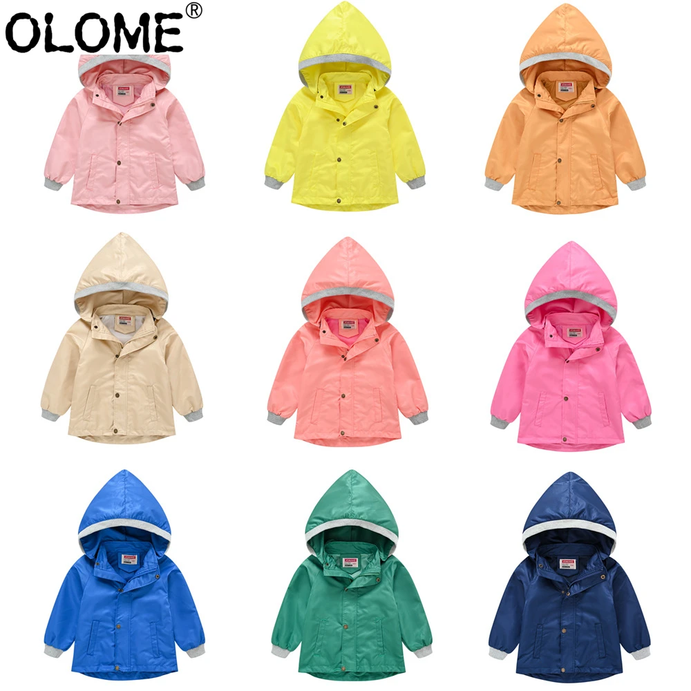 Ветровка для девочек весенняя куртка малышей пальто со съемным воротником детей