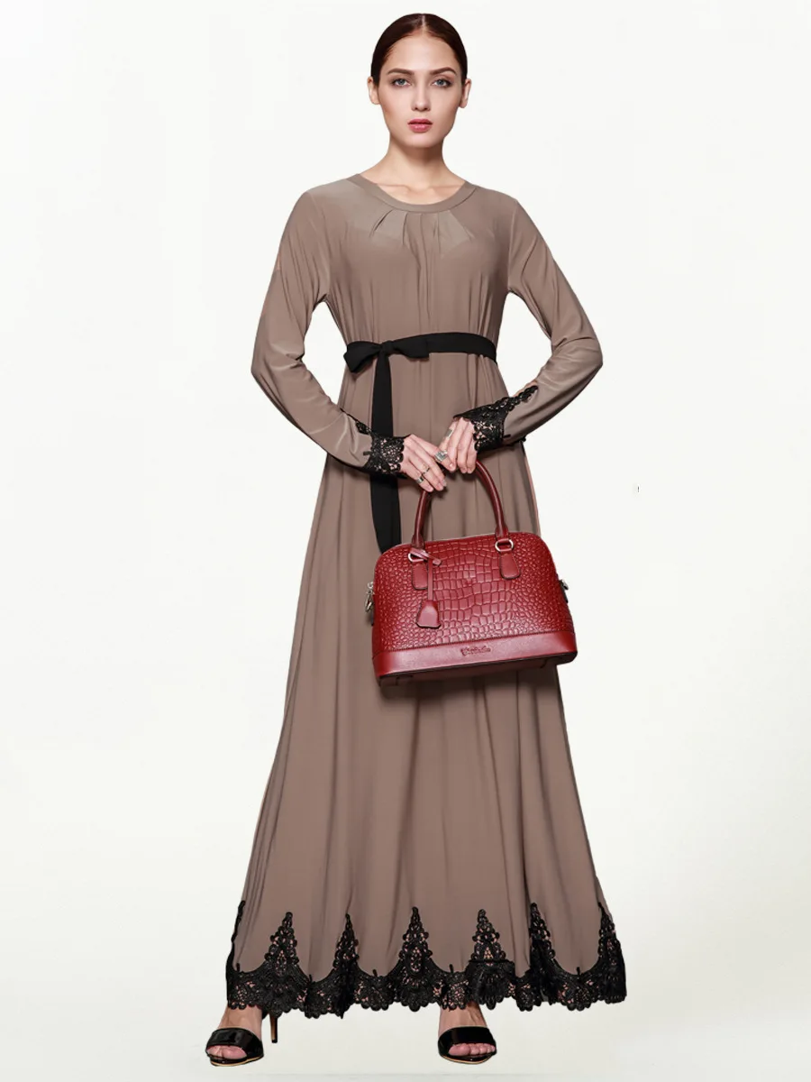 

Turkish Islamic Long Sleeve Embroidered Front Ruffled Fashion Eid Mubarak Muslim Dress Dubai Dress S-3xl Code