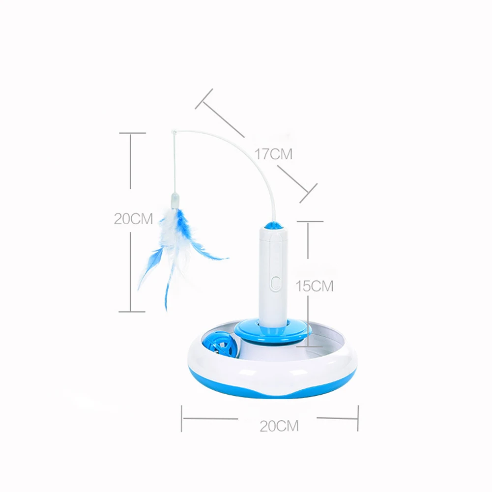 

Funny Pet Kitten Stick Automatic Electric Rotation 360 Degrees Feather Cat Tray Scratch Interactive Intelligence Training Toy