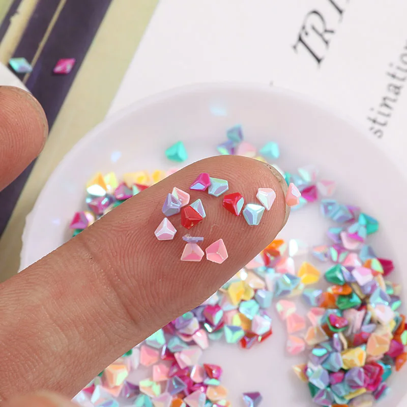 3 мм Алмазный Форма Блестки Разноцветные 3D треугольник с блестками и пайетками