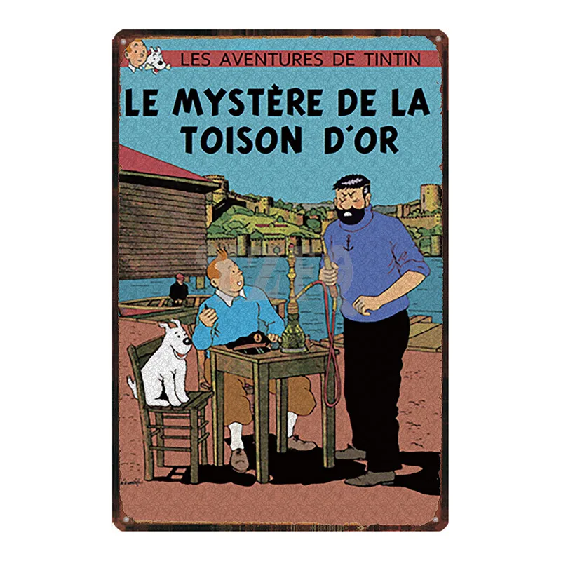 DU2984 Tintin мультфильм металлическая жестяная вывеска потертый шик стены Детская комната кофе магазин домашнего искусства ремесло Тики Бар Декор 30X20 см DU2993 - Цвет: DU2984