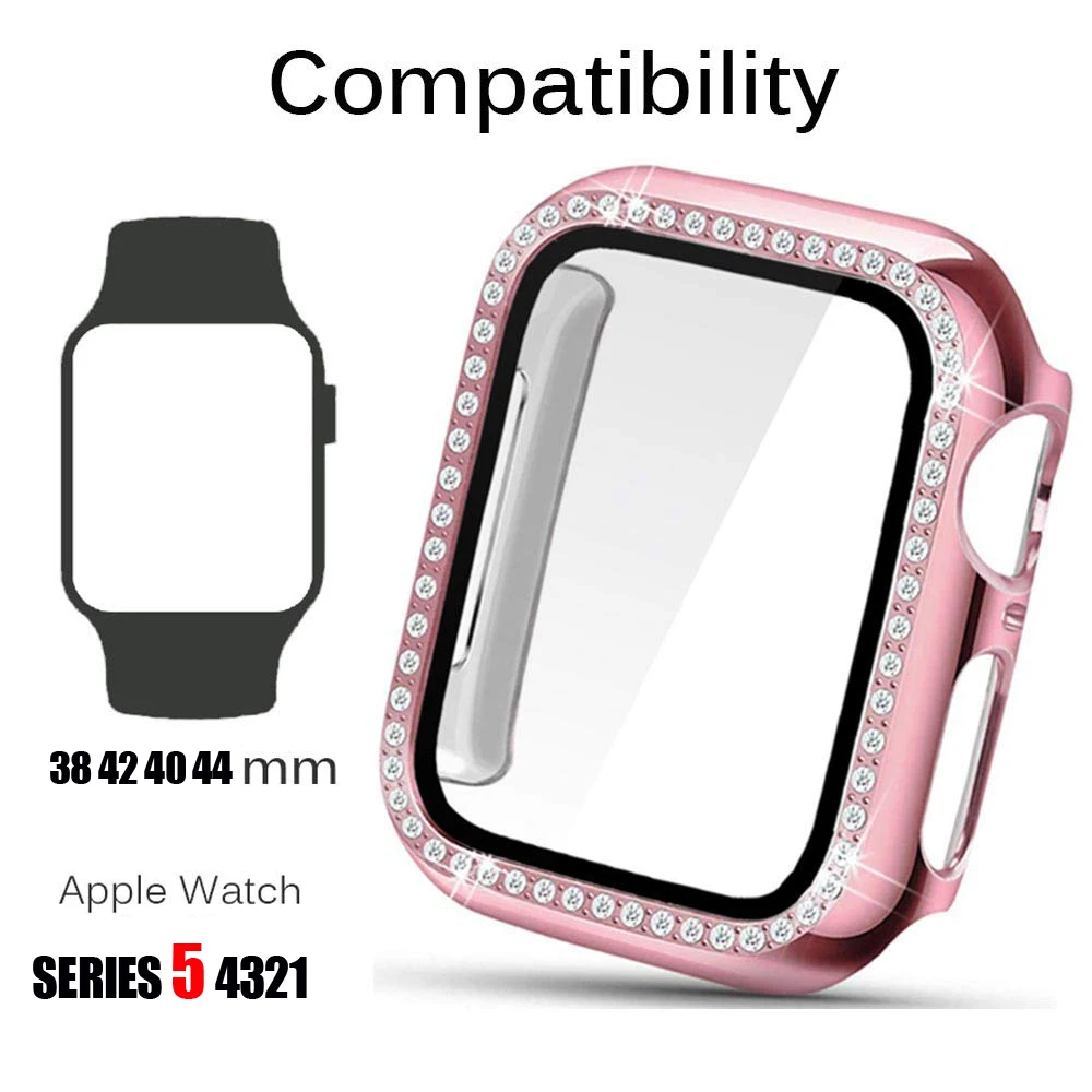 Glass+cover For Apple Watch case 44mm 40mm 42mm 38mm bumper Screen Protector Accessories iWatch series 6 5 4 3  2 SE 7 45mm 41mm