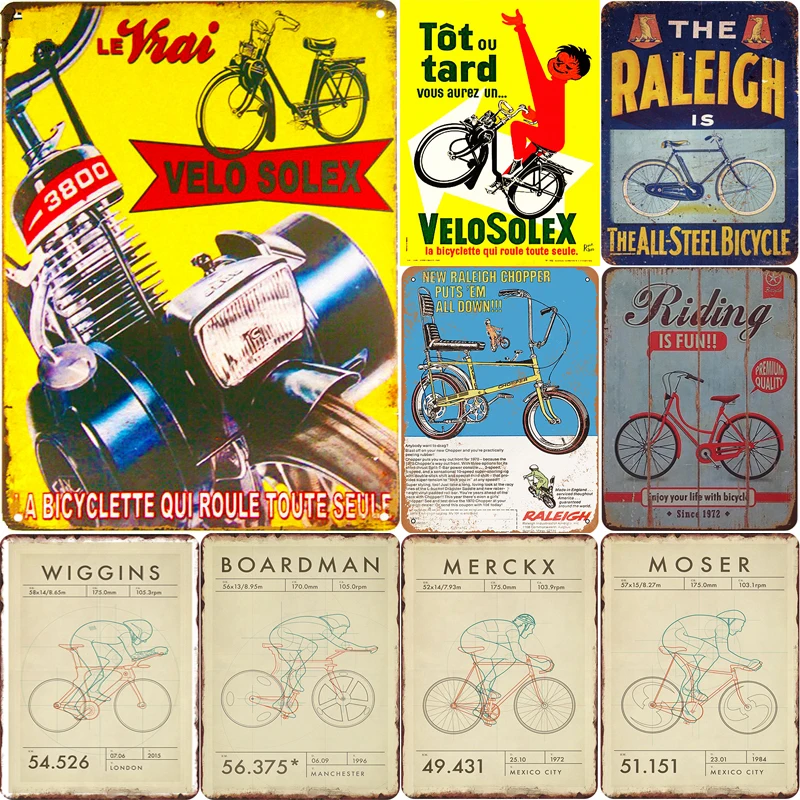 Пользовательские винтажные оловянные знаки Velo Solex металлические настенные художественные Ретро оловянные таблички настенные украшения для кафе бар магазин Размер: 20*30 см