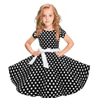 Детское винтажное платье для девочек, повседневное детское платье в горошек, для принцессы, для вечеринки в стиле рокабилли, платье для джентльмена, 2021