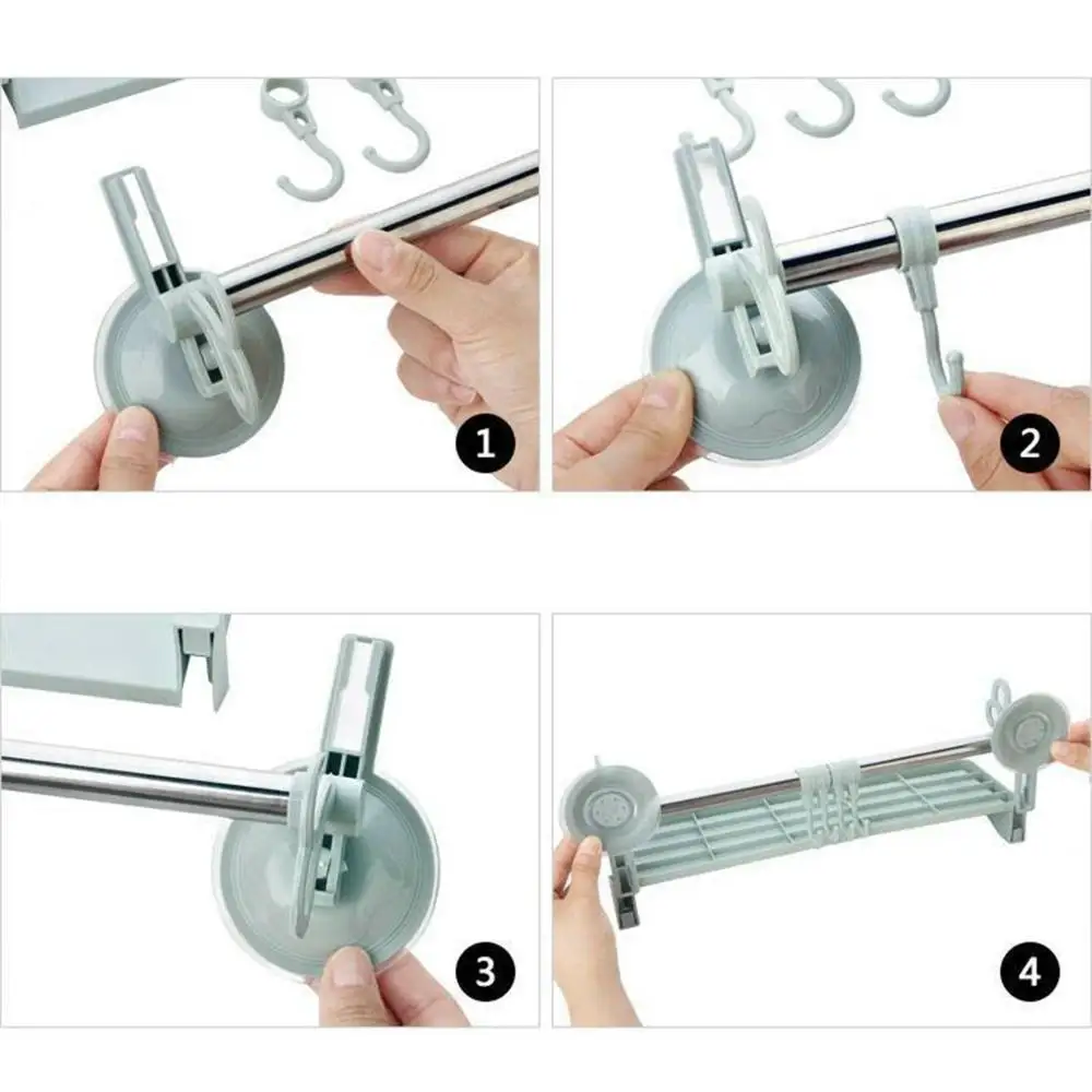 Регулируемая Вешалка с крючками на двойной присоске вешалка для полотенец