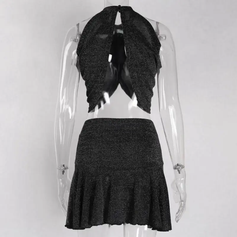 Комплект из 2 предметов сексуальный женский летний укороченный топ с высокой