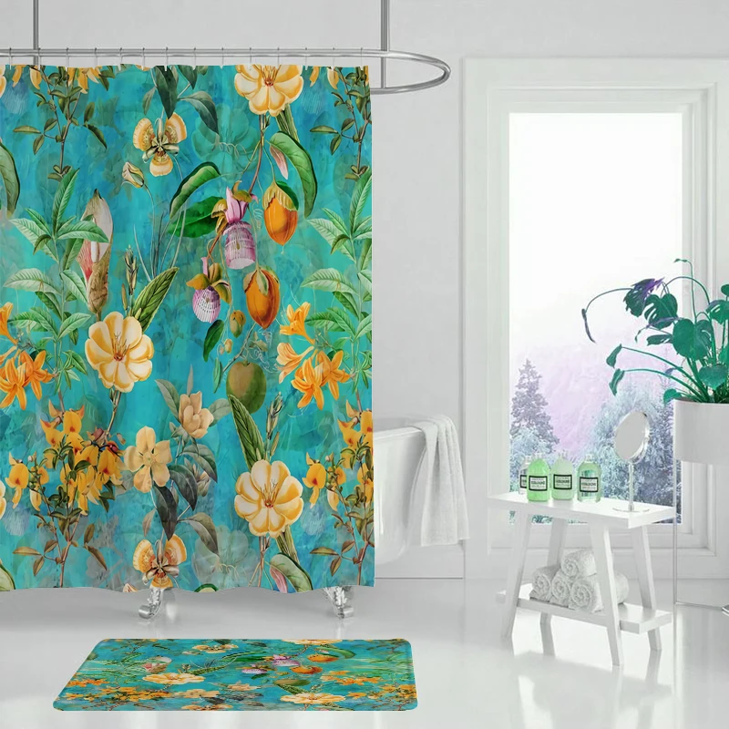Занавеска для душа с Тропическими Цветами ванной занавеска из водонепроницаемый
