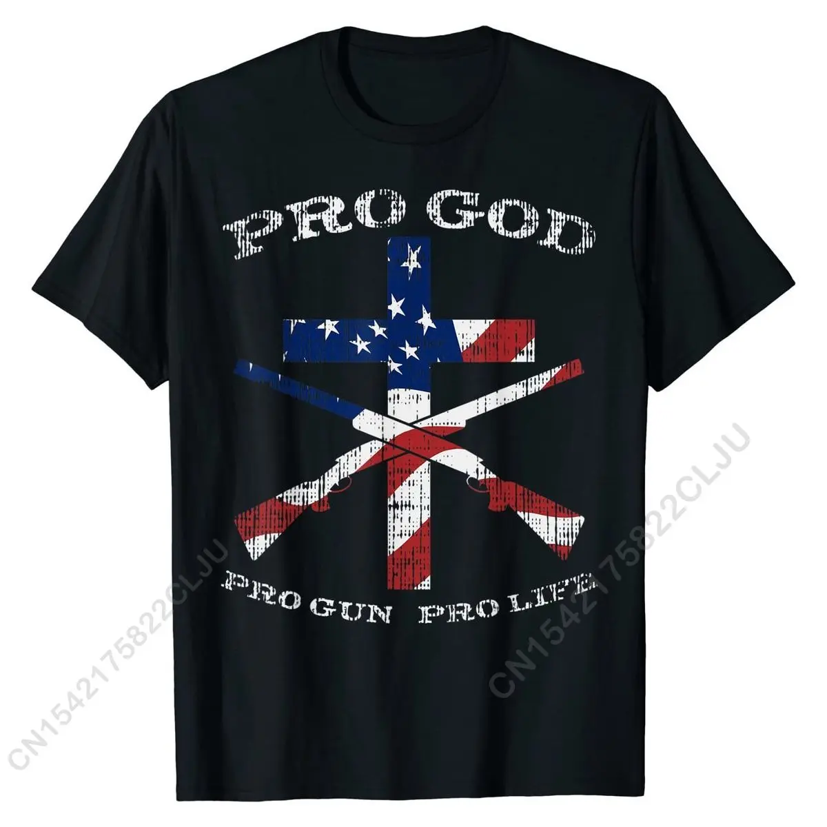 Футболка Pro God Gun Life Cross с американским флагом подарок патриотической поддержки