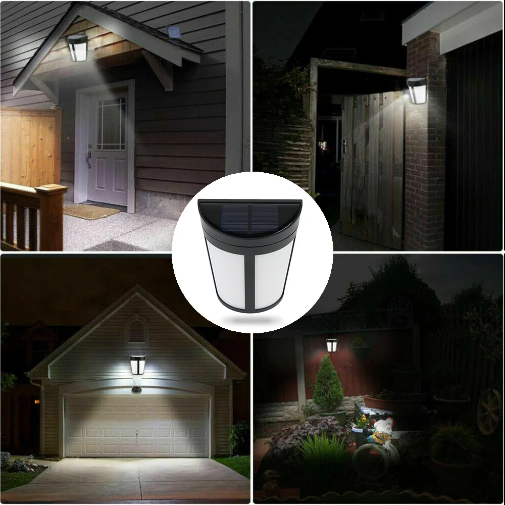 Настенный светильник на солнечной батарее уличная лампа белого цвета для сада