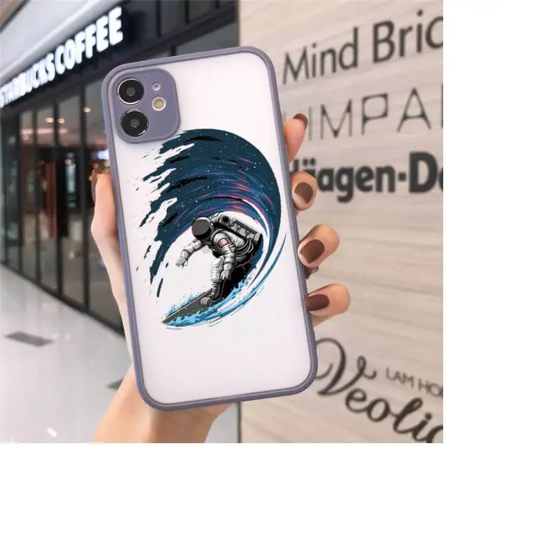 

Astronaut universe cartoon cute Phone Case matte transparent For iphone 7 8 11 12 plus mini x xs xr pro max cover