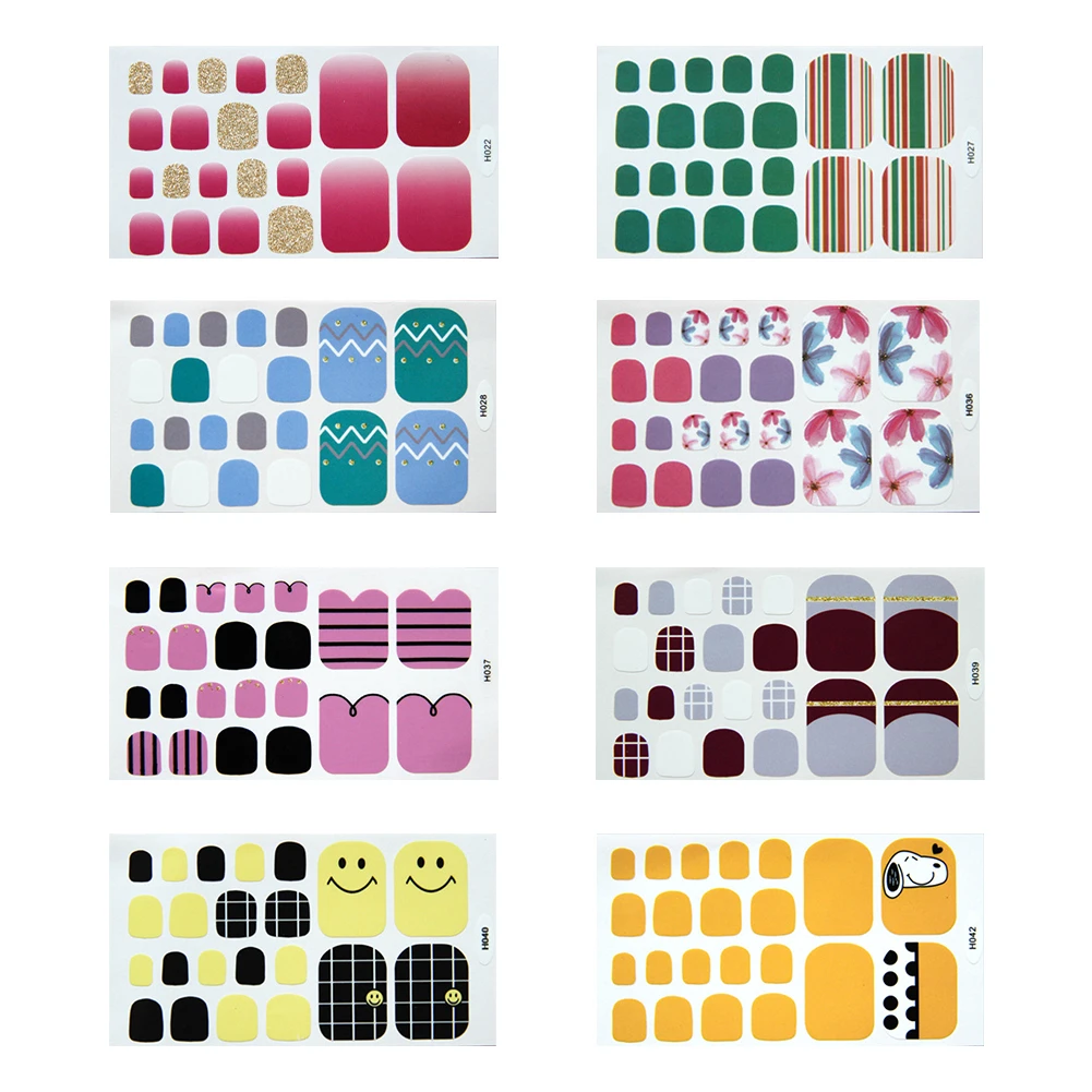 

Nail 22Tips/Sheet Beauty Nails Wraps Stickers Heart Glitter Multicolor Nail Art Full Stickers Adhesive Tips Manicure