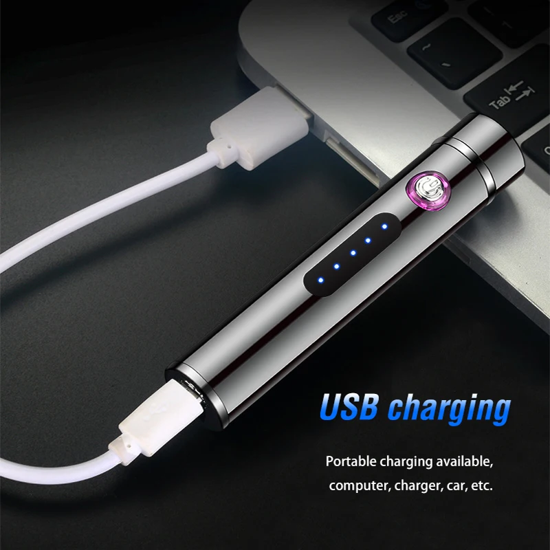 Lafagiet электронная USB Зажигалка Ветрозащитная двойная дуга плазменная