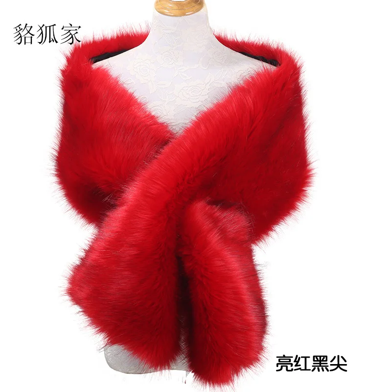 Qearlstar Свадебная шаль из искусственного меха Роскошные зимние куртки накидка