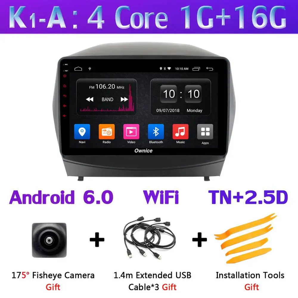 K1-A 360 ° панорамный 4 × камера Android 9,0 8 ядерный 4G+ 64G gps радио CarPlay SPDIF DSP Автомобильный мультимедийный плеер для hyundai IX35 Tucson 2 LM - Цвет: K1-A