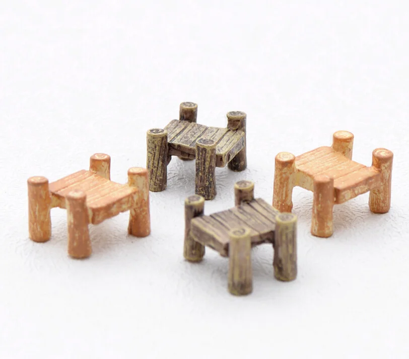 

NEW Wooden Bridge Miniature Fairy Figurines Resin Bonsai DIY Crafts Micro Landscape Fairy Garden Miniatures Decoration Wholesale