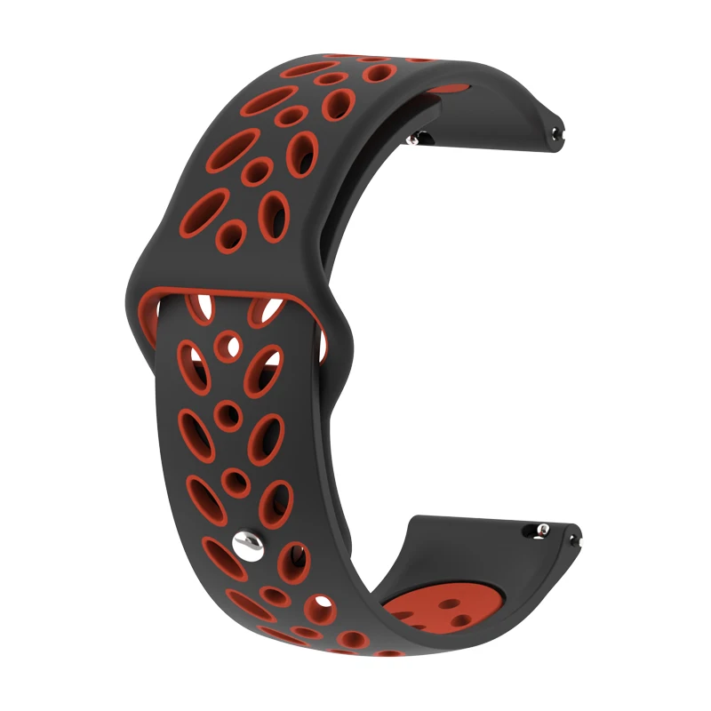 Black with red BOORUI Amazfit Bip ремешок для часов 20 мм для Xiaomi Huami Amazfit Bip силиконовый мягкий браслет correa Amazfit Bip Замена - Цвет: Black with red