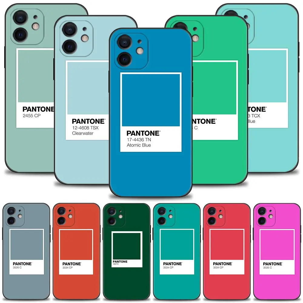 Pantone Color Card Phone Case For Apple iPhone 13 12 11 Pro Max Mini XS Max XR X 7 8 Plus 6 6S SE 2020 Soft Cover Silicone Shell