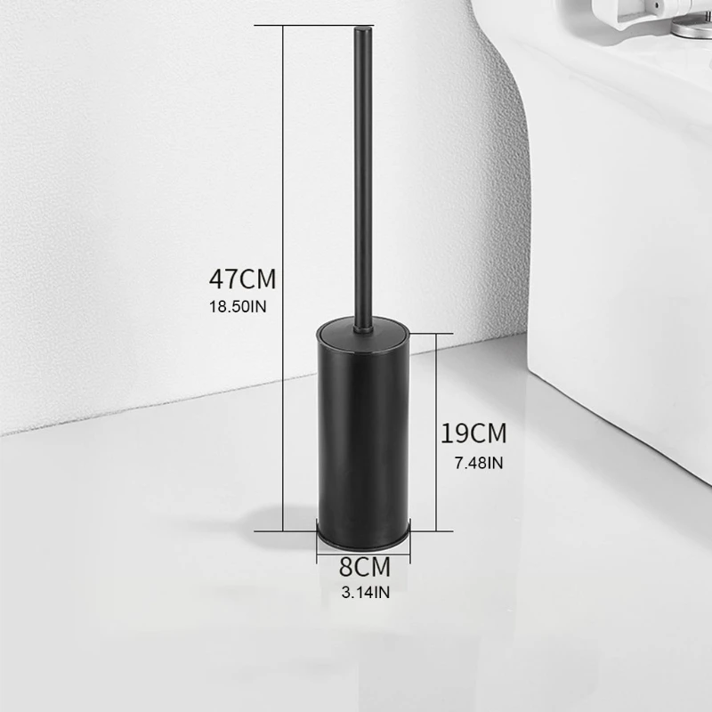 

Light Luxury Wall Mounted Toilet Brush Stainless Steel Toilet Cleaning Brush