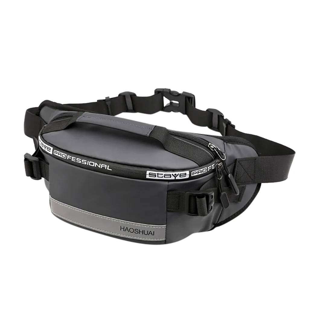 Мужская сумка через плечо модная спортивная однотонная на молнии мягкая