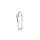 Кольцо женское из серебра 2021 пробы, с наклоненным сердцем