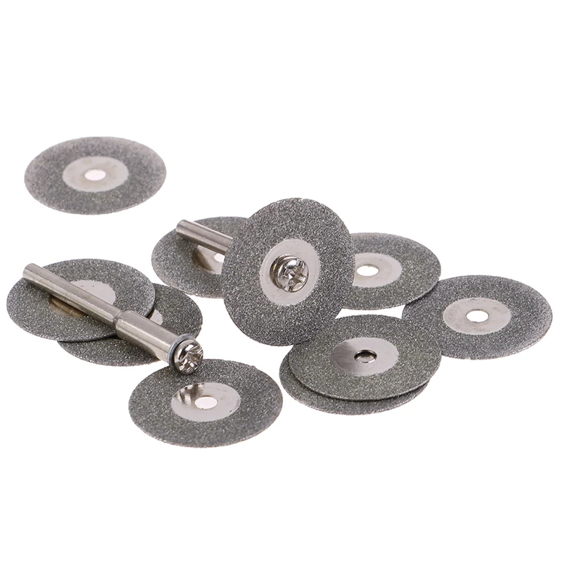 

10pcs Emery Diamond Cutting Discs cut off blade Grinding Disc With Mandrel for Dremel Rotary Tools 20/22/25/30mm