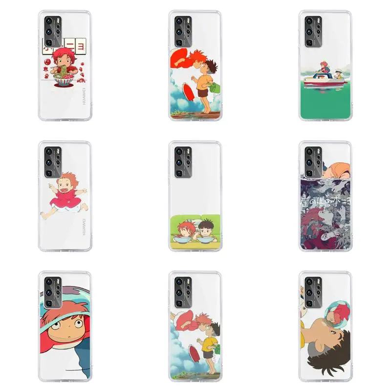 

Hayao Miyazaki anime ponyo Phone Case For Huawei P40 P30 P20 Mate Honor 10i 30 20 i 10 40 8x 9x Pro Lite Transparent Cover