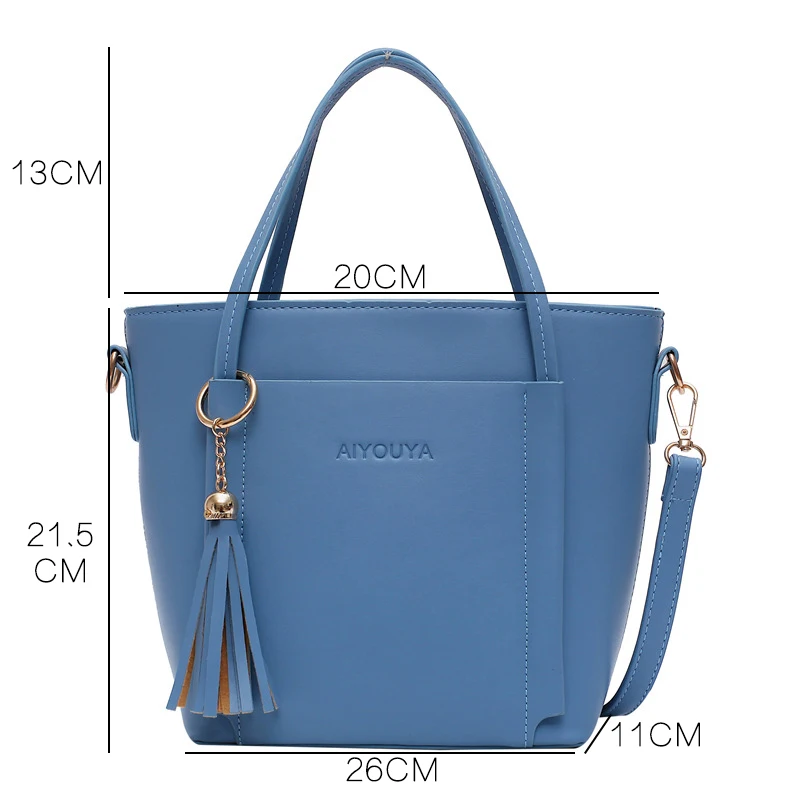 Youda Большая вместительная Женская однотонная сумка из ПУ материала для покупок