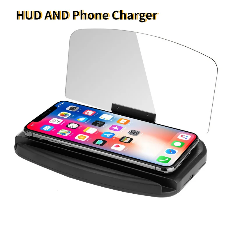 HUD Car Charger Head-up Display Wireless Navigation Display Phone Holder Anti Slip Navigation Projector Universal HUD