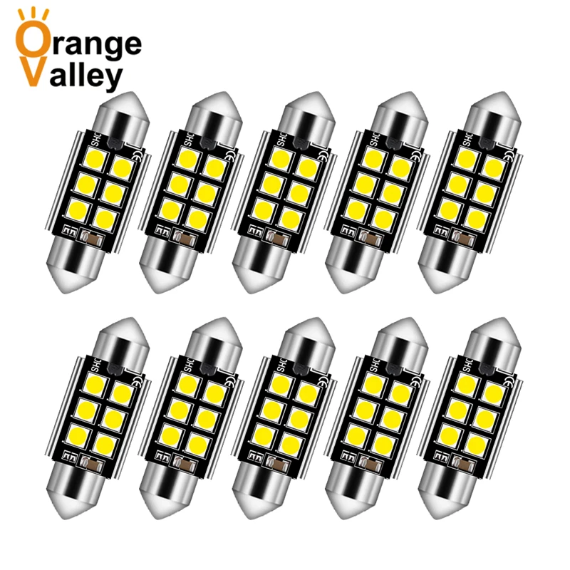 

10Pcs Festoon c5w LED CANBUS 31 36 39 41 mm 4 led bulb 3030 6 SMD reading lamp car Interior Light Error Free DC 9-30V