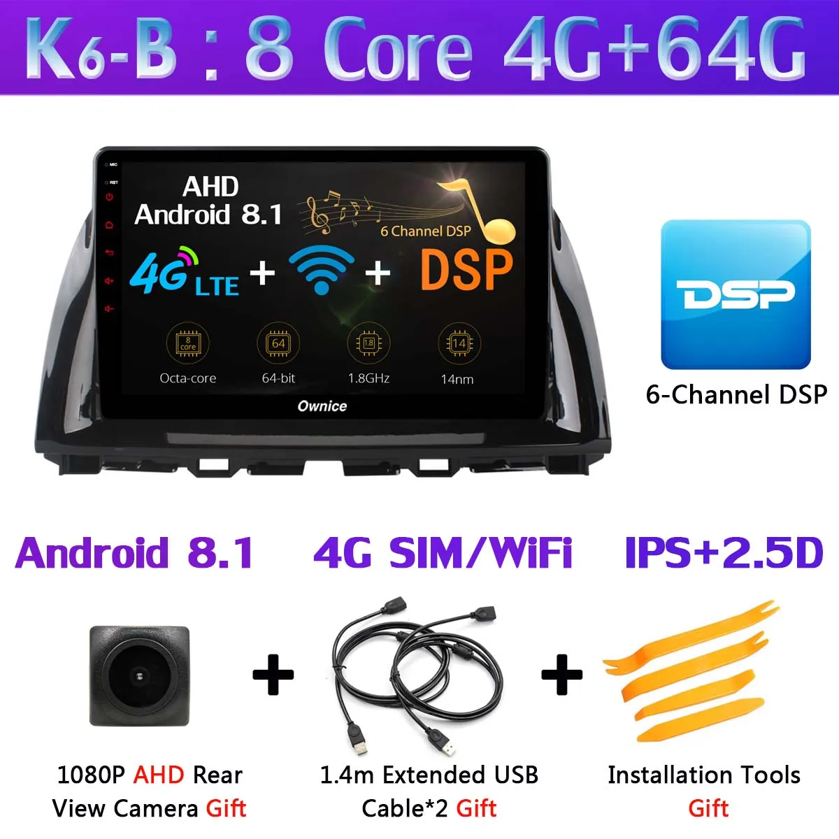 10," 360 ° панорамный автомобильный dvd-плеер на основе Android для Mazda CX-5 CX5 CX 5 2013 Автомобильный gps Радио Стерео ADAS DSP CarPlay - Цвет: K6-B