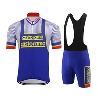 castorama bicycle cycling man mtb blue cycl clothing set shirt short sleeve bike enduro retro jersey suit tripel bib shorts suit