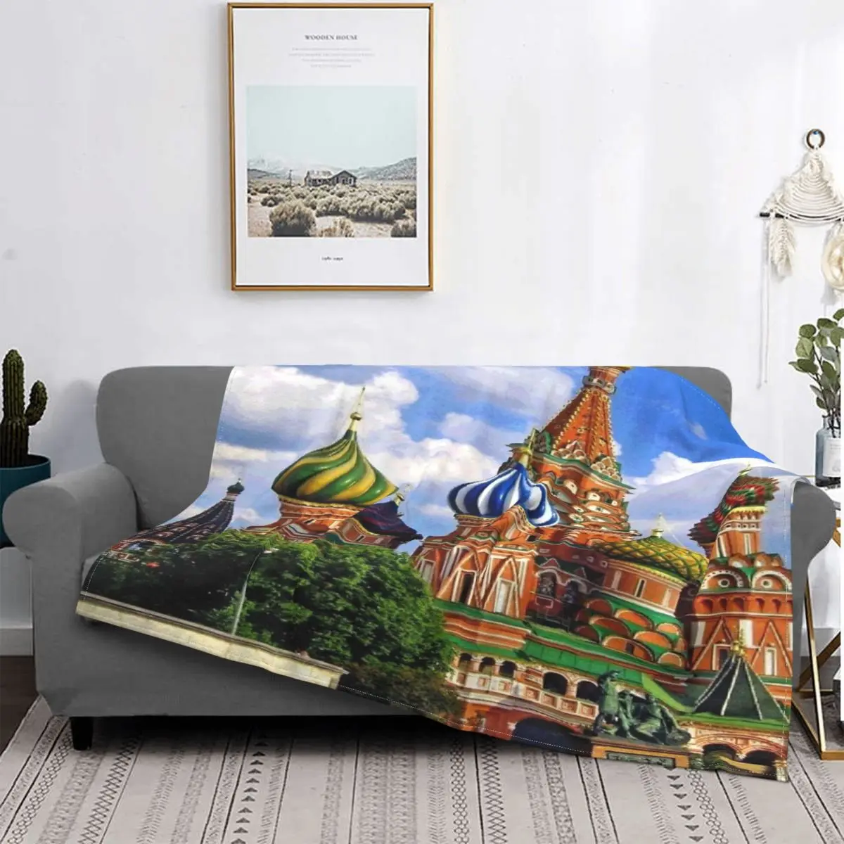 

Manta de la catedral de Saint basilde России, colcha de cama, alfombra a cuadros de Anime, mantas a cuadros, ropa de cama de alg