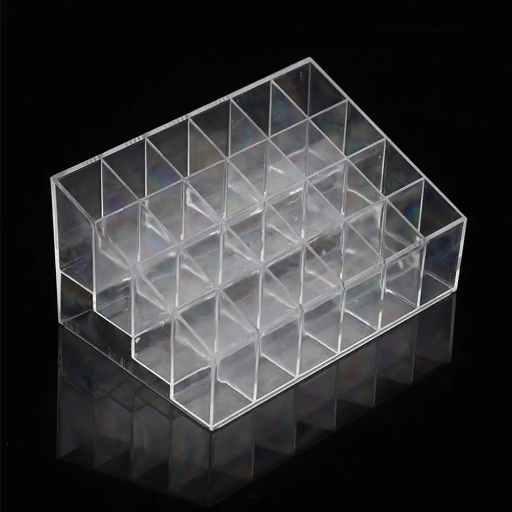 

Transparent Acrylic 24 Grid Storage Box Lipstick Nail Polish Display Stand Stand Cosmetic Jewelry Box Storage Box