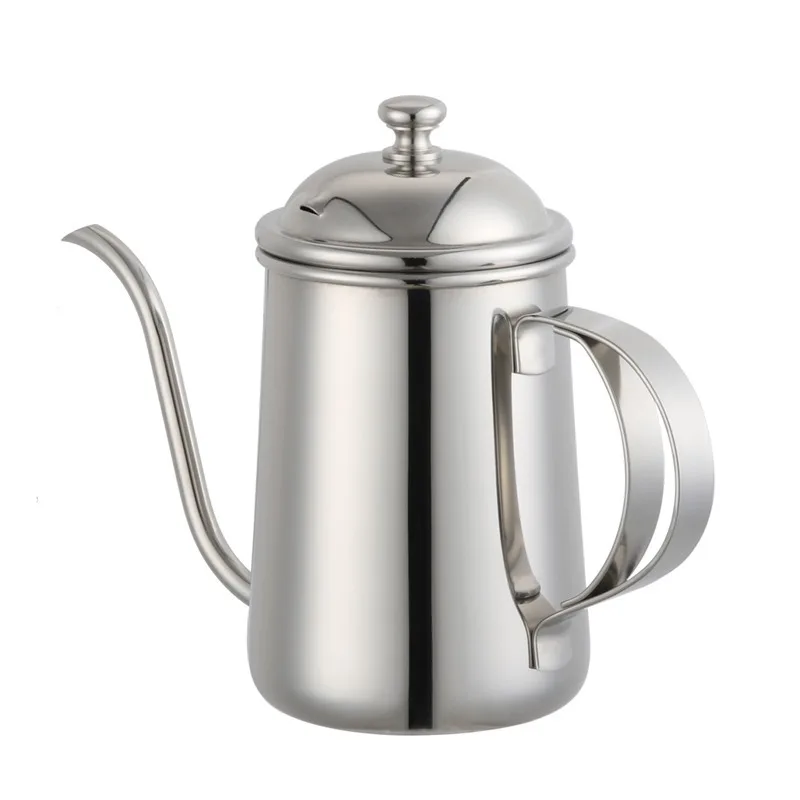 

650ml Double Steel Handle Hand Wash Pot 304 Stainless Steel Simple Hand Made Coffee Maker Narrow Mouth Narrow-Mouth Pot