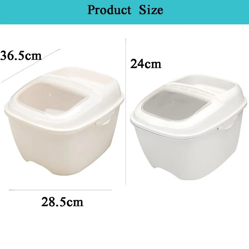 

Plastic 10Kg Rice Grain Storage Box Sealed Moisture-proof Flip Cover Sealed Rice Bucket Kitchen Food Grain Container Box Shelf