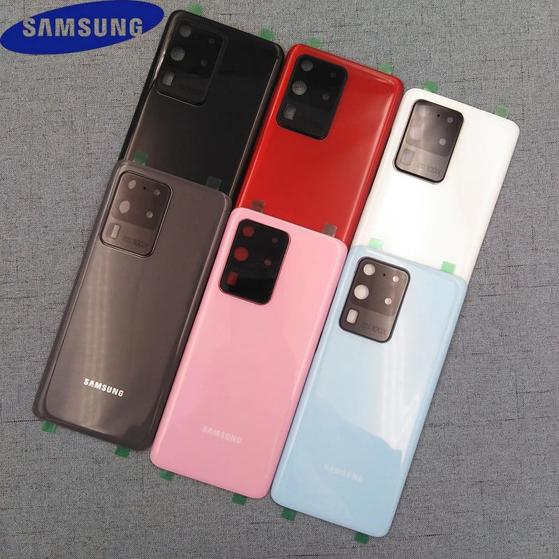 

Оригинальная задняя крышка батарейного отсека для Samsung Galaxy S20 S20 + S20 Plus S20 Ultra, Сменный Чехол и рамка для объектива камеры