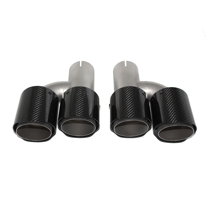 

1 paiExhaust pipe tail mouth H-shaped double-out nozzle carbon fiber tail throat four-out tail throat silencer for BMW E34E36E90
