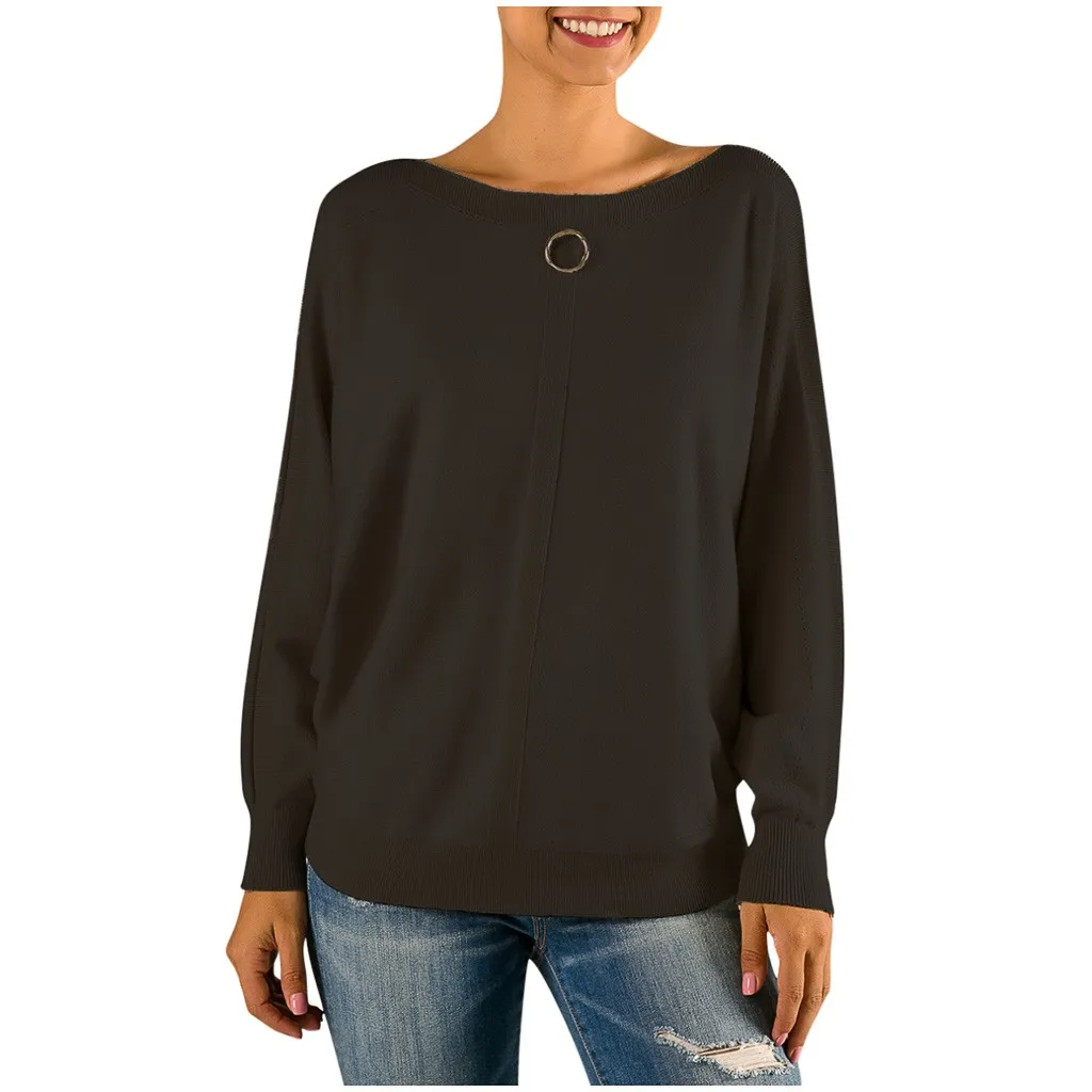 Зимняя одежда женский свитер деловая офисная пуловер Женский вязаный Однотонный