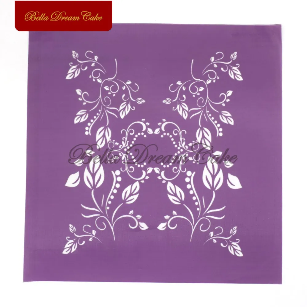 Новый цветок лоза сетки трафареты для свадебного торта кружева формы украшения