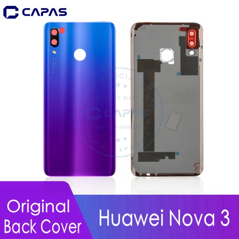 Оригинальная задняя крышка для Huawei Nova 3 стекло + объектив камеры аккумулятора